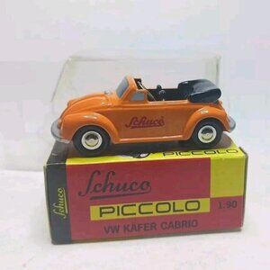 Schuco 1:90 Orange Black VW Volkswagon Beetle Diecast Käfer Cabrio Piccolo 01401